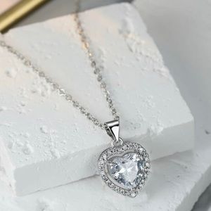 Gold Plated Love Heart Cubic Zirconia Necklace